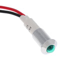 10mm 12VDC Car Truck Boat Metal LED Indicator Dash Light with Wire Green