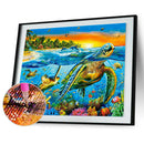 Full Round 5D DIY Diamond Painting Sea World Embroidery Kit (Turtle W487)
