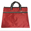 Bai Ju Double layer B4 football pattern portable File Bag Briefcase, Red