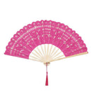 Lace Folding Handheld Fan Embroidered Bridal Hand Fan with Bamboo Staves fo H4N8