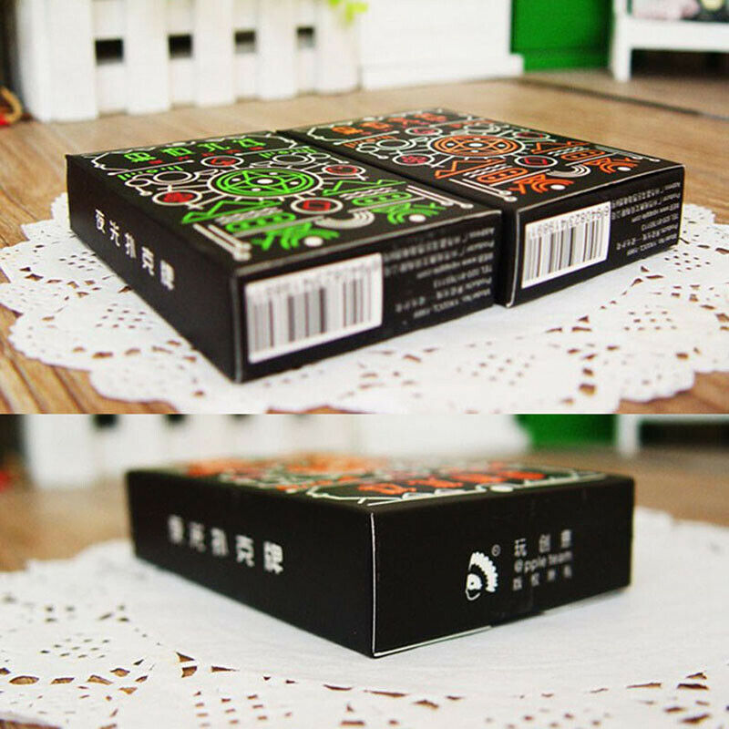 1 Set Black Luminous Playing Cards Glow In The Dark Bar KTVB Hn