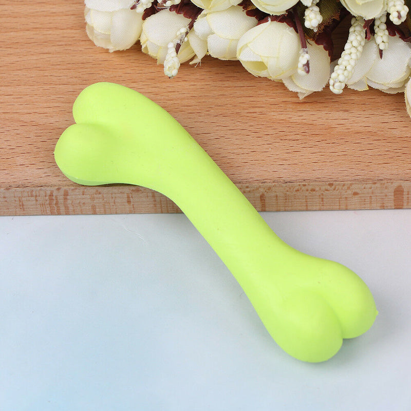 Pet dog puppy cat rubber dental teeth chew bone play training fetch fun toys  Gw