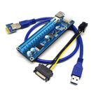 USB3.0 1x to16x Extender Riser PCI-E Express Card Adapter SATA 0.6m Power Cable