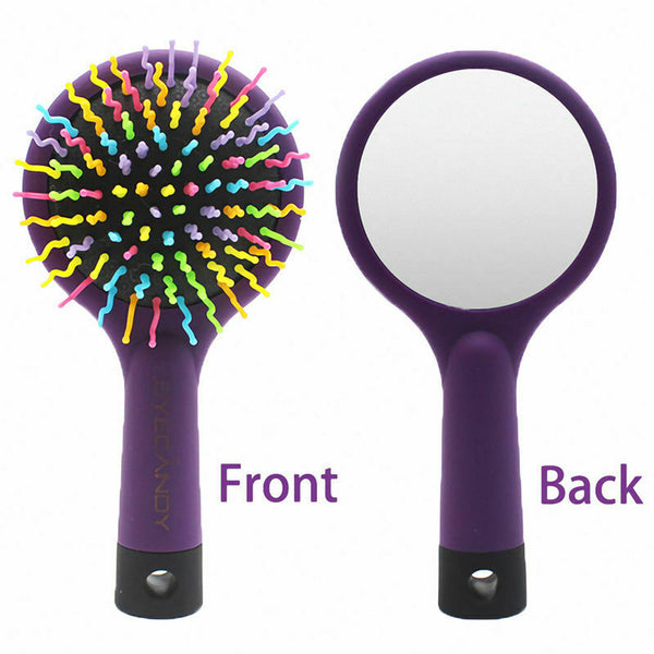 Detangling Hair Brush Rainbow Volume Brush Magic Hair Curl Straight Comb Br E9C2