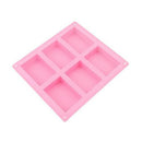 6 Cavity Plain Rectangle Soap Mold Silicone Craft DIY Making Homemade Cake Tool