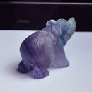Crystal Simulation Polar Bear Crafts Ornaments Jade Colorful Fluorite Carve