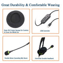 Over-ear USB Wired Headset Call Center Headphone with Microphone for PC Laptop