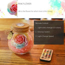 1X(Led RGB Dimmer Lamp Night Light Flower Bottle Creative Romantic Rose Bul