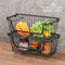 Kitchen Counter Cabinet Fruit Vegetable Iron Art Storage Basket With Handles