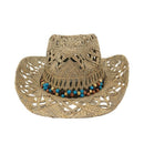 Natural Straw Hat Western Cowboy Hat Ladies Men'S Hand-Woven Hat Outdoor Tr
