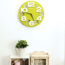 Contemporary Hollow Out Number Design Analog Clock with 12H Display Green
