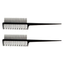 2Pcs 2-Way Dye Coloring Highlighting Weaver Comb for Highlights Black 8.7''