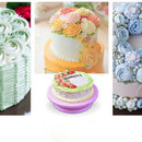 Plastic Cake Plate Turntable Rotating Anti-skid Round Cake Stand Cake Decor G3W4