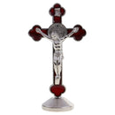 Alloy Jesus Cross Statue Home Desktop Car Decoration Stand Ornament Gift
