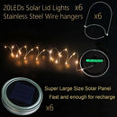 Solar Mason Jar Lid Lights, 6 Pack 20 Led String Fairy Star Firefly Jar Lid