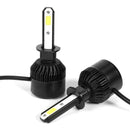 2x S2 Series COB LED Car Headlight Bulbs 8000lm Auto LED Bulbs Black (H1)