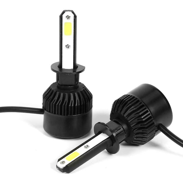 2x S2 Series COB LED Car Headlight Bulbs 8000lm Auto LED Bulbs Black (H1)