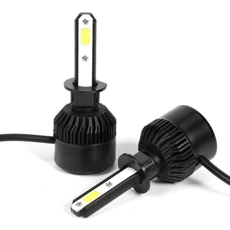 2x S2 Series COB LED Car Headlight Bulbs 8000lm Auto LED Bulbs Black (H1)