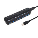 7-Port USB 3.0 Hub with Individual LED Power Switches