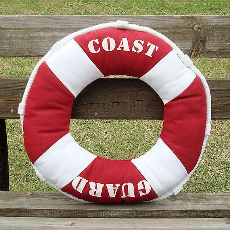 40cm Excellent Texture Cotton Life Buoy Coast Guard Soft Pillow Cushion Red