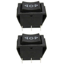 2x 6Pins DPDT ON-OFF-ON 3-Position  250V/10A 125V/15A Snap in Boat Rocker Switch