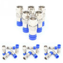 1X(Rg6 F Type Connector Coax Coaxial Compression Fitting 20 Pack (Blue)