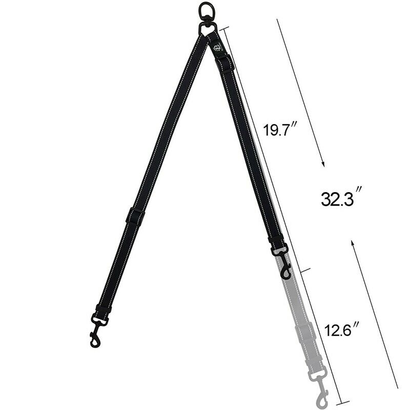 Double Leash Coupler for Large Dogs Adjustable Heavy Duty Nylon Splitter fo O7T4