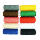24Pcs Curved Straight Sewing Needles With Leather Waxed Thread Cord Rainbow