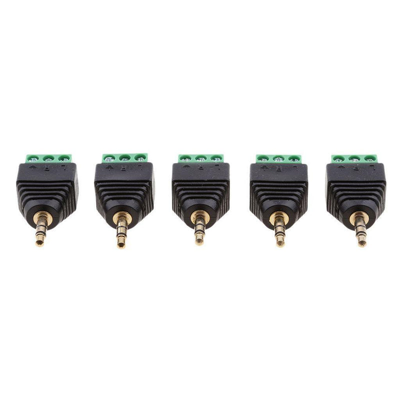10x 3.5mm 1/8" Stereo Audio Male Plug to AV 3-Screw Terminal Connector