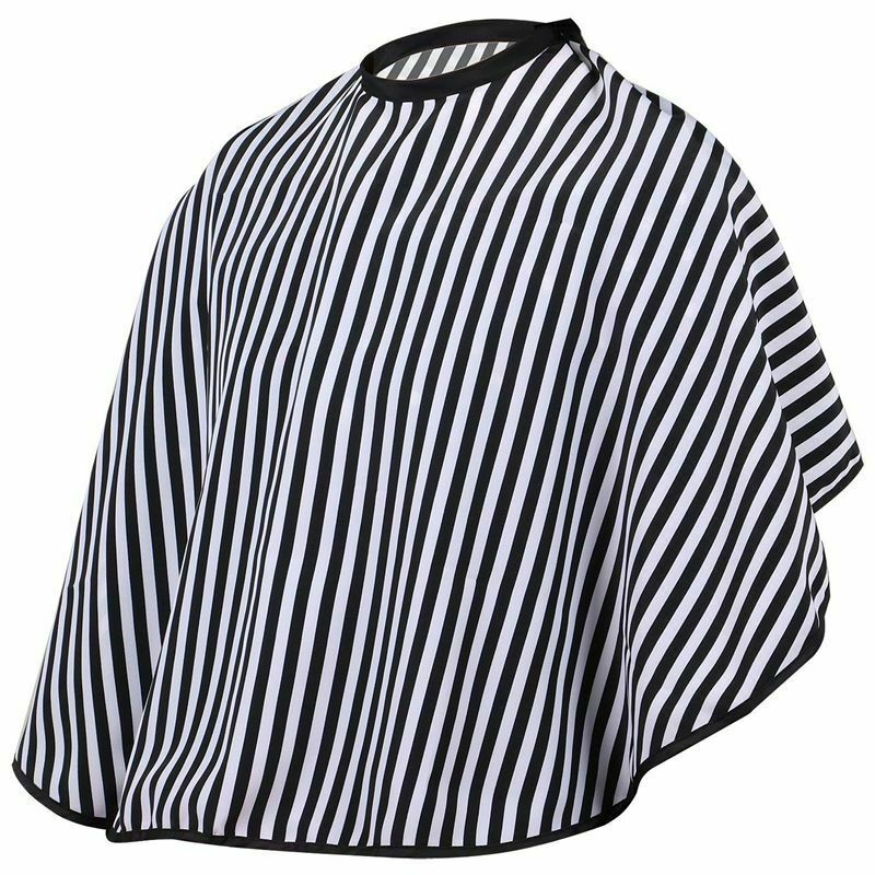 Hair Cutting/Barbers Cape - Adjustable Black and White Stripe Hairdressing  K8Q1