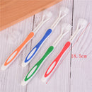 1x Child Health Red color Three Head 3 Sided Toothbrush Ultrafine Soft Bristl-3C