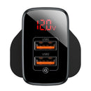 Mini Charger 18W Fast Charge Digital Display Dual USB EU Charger Plug