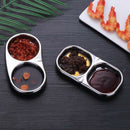 Stainless Seasoning Dish Sugar Spice Dipping Bowl Appetizers Plate 2-Square