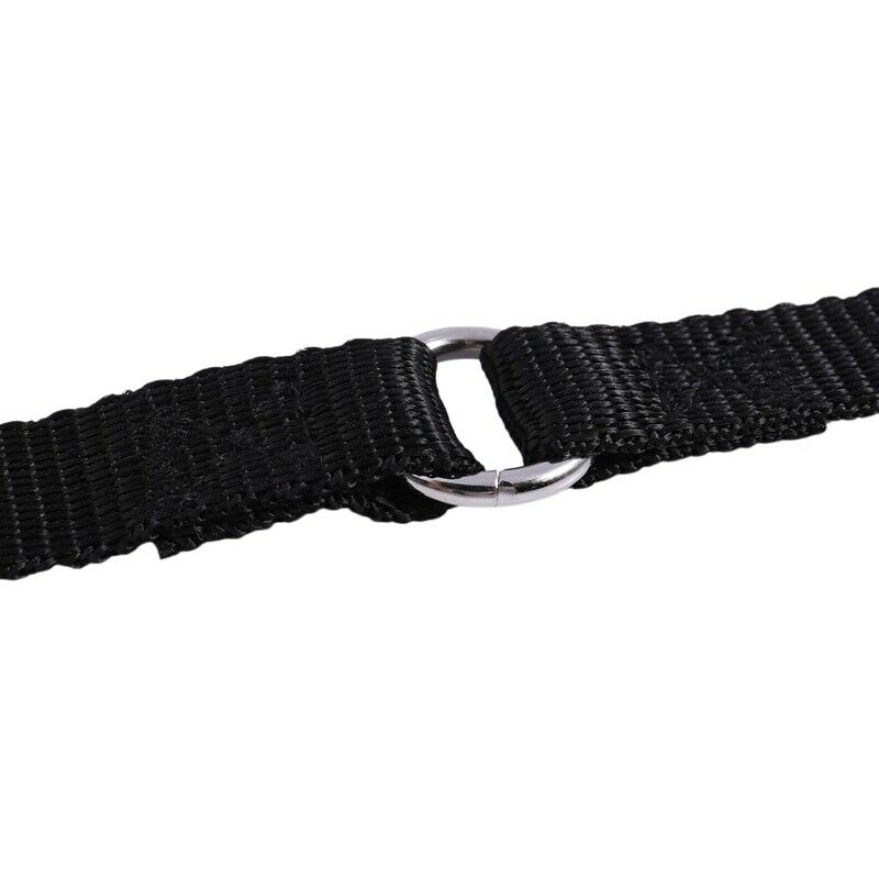 Black Nylon 15mm Width Walk Double Dog Two Lobster Clasp Way Pet Leash A6L3