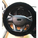Black Soft Elastic Winter Warm Plush Steering Wheel Cover Auto Car Accessory