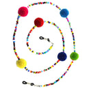 Multicolor Plush Ball Beads Beaded Eye Glass Chains Eyeglass Necklace Holder
