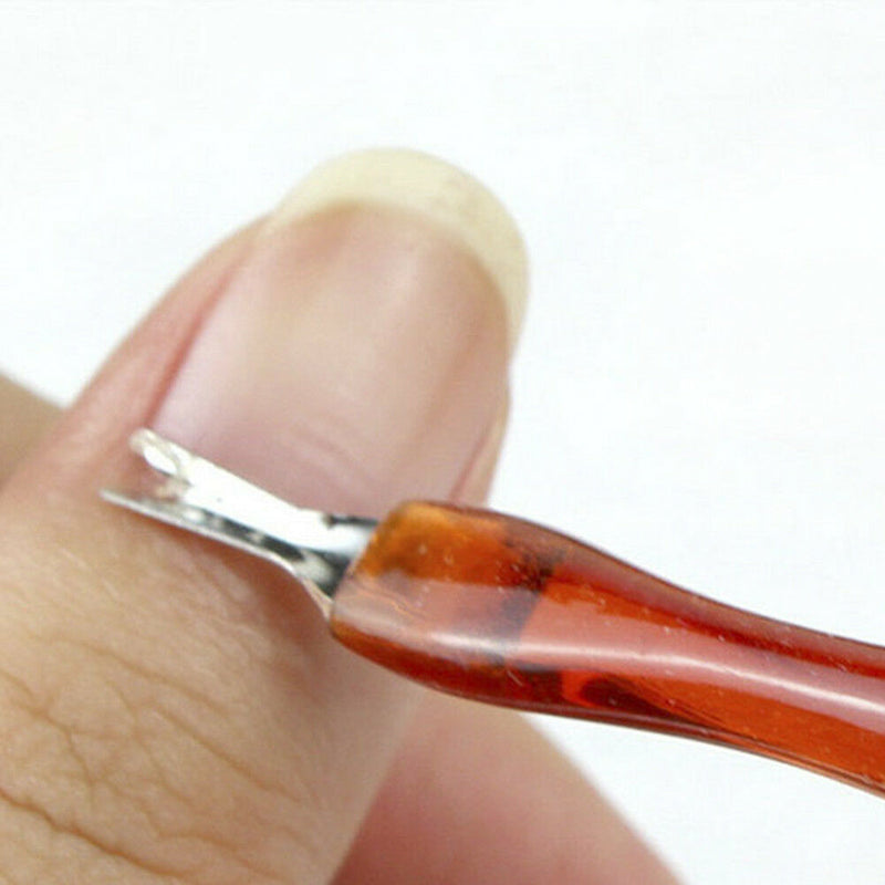 2PCS Cuticle Pusher Trimmer Cutter Remover Pedicure Manicure Nail Art Tool Kit