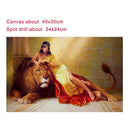 5D Diamond Painting DIY Girl Lion Embroidery Cross Stitch Home Art Decor