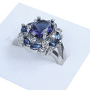 Gorgeous Aquamarine Wedding Engagement Women Ring Blue Size 10 R4R4