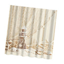Shower Curtain Lighthouse Bathroom Polyester Panel Drapes + 12 Hooks BATH