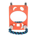 Parakeet Large Mirror Bird Mirror with Colorful Rope Perch Orange Hanging