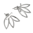 3 Pairs Lotus Flower Earrings Jackets For Women Girls Simple Chic Ear Stud