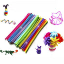 100 Pipe Chenille Sticks Cleaners Stems Assorted Plain Colours Crafts Puzzl K1S3