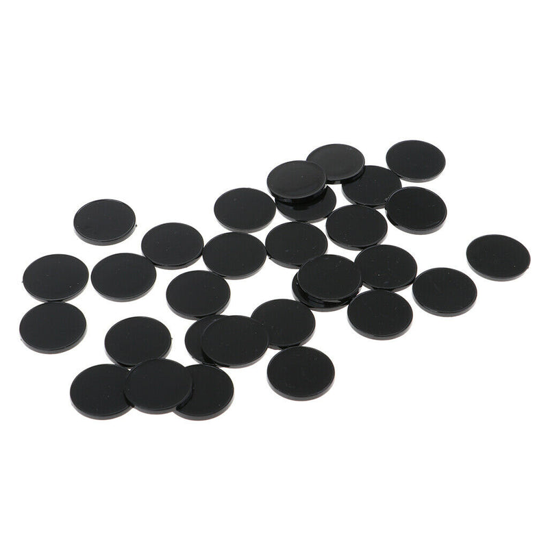 30x Round Black Plastic Bases 22mm - for Infinity,  RPG Wargaming