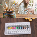 Acrylic Art Paint 12 Tubes Set- Mixed Assorted Colours Artist Craft Canvas Brush