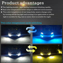 1x Two-Color H8/H9/H11 Lamps Constantly Bright Rapid Blinking Car Led Fog Light