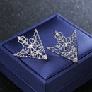 Triangle Brooches Collar Lapel Pins for Men Suits Accessories Retro Hollow