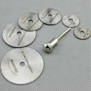 7PCS Cutting Wheel Discs Mandrel HSS Rotary Circular Saw Blades Tool Cutoff Wood