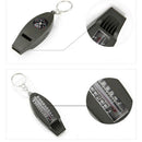 Mini Outdoor 4 In1 Survival Whistle Compass Magnifying Thermometer Keychain S Gw