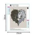 DIY 5D white black horse heart Diamond Painting Embroidery Cross Stitch Decor LJ